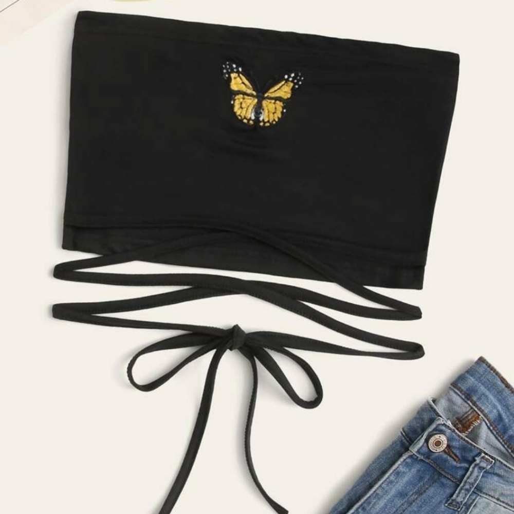 Criss cross crop top